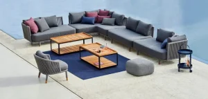 Cane-line Terrassenmöbel^Moments 3-Sitzer-Sofa, Grau