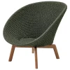 Cane-line Terrassenmöbel^Peacock Loungesessel, Teakholz – Dunkelgrün