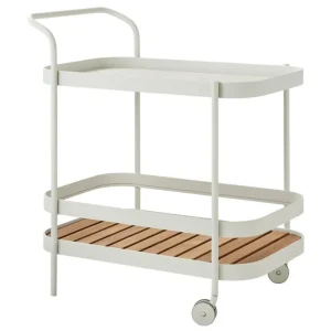 Cane-line Außenküche | Terrassenmöbel^Roll Servierwagen, Teakholz – Weiß