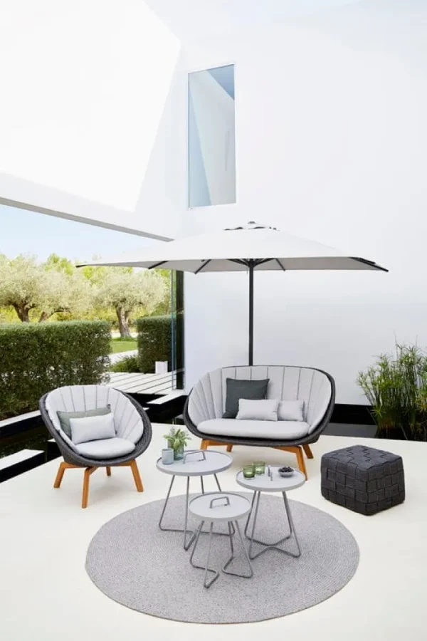Cane-line Outdoor-textilien^Sitzkissenset für Peacock Loungesessel, Hellgrau
