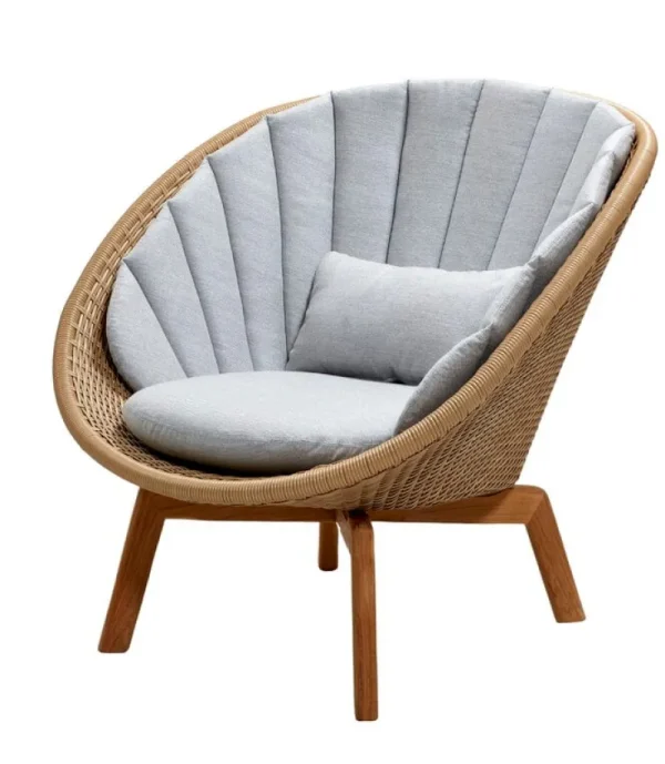 Cane-line Outdoor-textilien^Sitzkissenset für Peacock Loungesessel, Hellgrau