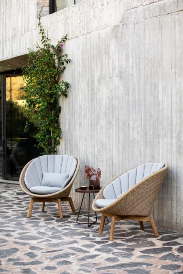 Cane-line Outdoor-textilien^Sitzkissenset für Peacock Loungesessel, Hellgrau