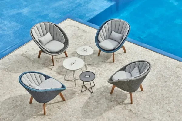 Cane-line Outdoor-textilien^Sitzkissenset für Peacock Loungesessel, Hellgrau
