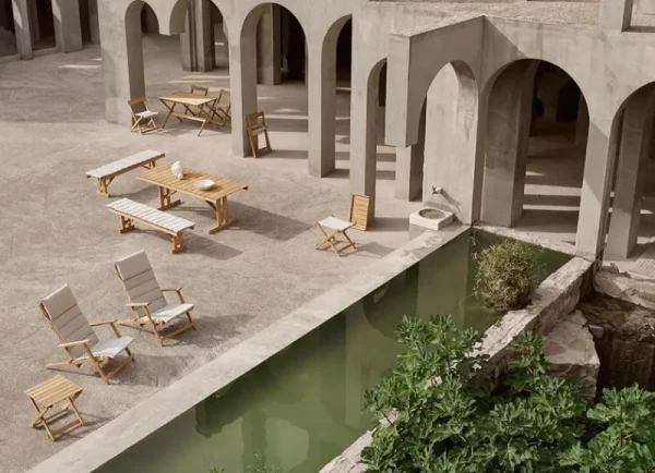 Carl Hansen & Su00f8n Terrassenmöbel | Sitzgelegenheiten^Carl Hansen & Søn BM4570 Stuhl, Teakholz – Cremeweiß