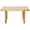 Fredericia Tische | Sitzgelegenheiten-Carl Hansen & Søn BM0488S Table Bench Beistelltisch, Kurz, Eiche Geölt - Rattan
