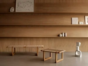 Skagerak Tische | Sitzgelegenheiten-Carl Hansen & Søn BM0489S Tischbank, kurz, Eiche geölt - Papierkordel