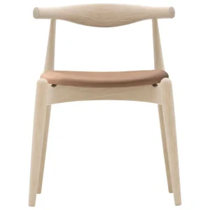 Fritz Hansen Sitzgelegenheiten-Carl Hansen & Søn CH20 Elbow Stuhl, Buche geseift - hellbraunes Leder Thor 325
