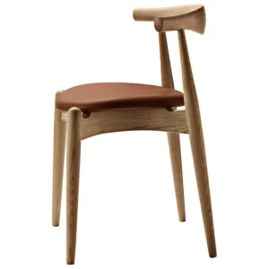 Carl Hansen & Su00f8n Sitzgelegenheiten-Carl Hansen & Søn CH20 Elbow Stuhl, Eiche geölt – cognacbraunes Leder Thor 307
