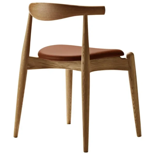 Carl Hansen & Su00f8n Sitzgelegenheiten-Carl Hansen & Søn CH20 Elbow Stuhl, Eiche geölt – cognacbraunes Leder Thor 307