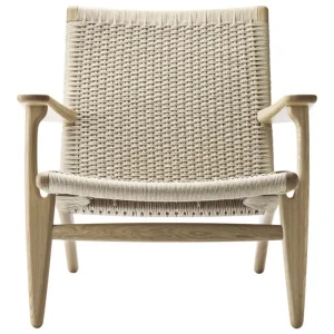 Yrju00f6 Kukkapuro Sitzgelegenheiten-Carl Hansen & Søn CH25 Loungesessel, Eiche weiß geölt - Naturkordel