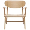 New Works Sitzgelegenheiten-Carl Hansen & Søn CH22 Loungesessel, Eiche Geölt, Naturkordel