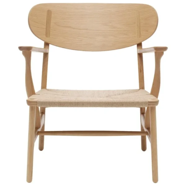New Works Sitzgelegenheiten-Carl Hansen & Søn CH22 Loungesessel, Eiche Geölt, Naturkordel