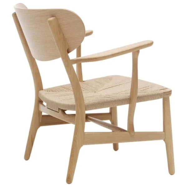 New Works Sitzgelegenheiten-Carl Hansen & Søn CH22 Loungesessel, Eiche Geölt, Naturkordel