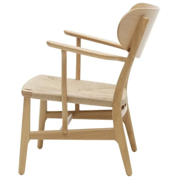 New Works Sitzgelegenheiten-Carl Hansen & Søn CH22 Loungesessel, Eiche Geölt, Naturkordel