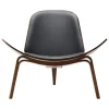 Carl Hansen & Su00f8n Sitzgelegenheiten-Carl Hansen & Søn CH07 Shell Loungesessel, Walnuss geölt - schw. Leder Thor 301