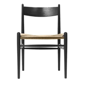 Hem Sitzgelegenheiten-Carl Hansen & Søn CH36 Stuhl, Schwarz - Naturkordel