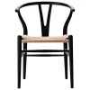 Muuto Sitzgelegenheiten-Carl Hansen & Søn CH24 Wishbone Stuhl, weiches Schwarz - Naturkordel