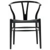 Audo Copenhagen Sitzgelegenheiten-Carl Hansen & Søn CH24 Wishbone Stuhl, Buche schwarz - Kordel schwarz