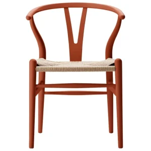 Carl Hansen & Su00f8n Sitzgelegenheiten-Carl Hansen & Søn CH24 Wishbone Stuhl, sanftes Terrakotta, Naturkordel