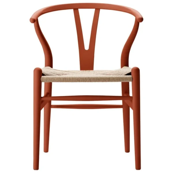 Carl Hansen & Su00f8n Sitzgelegenheiten-Carl Hansen & Søn CH24 Wishbone Stuhl, sanftes Terrakotta, Naturkordel