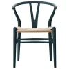 Carl Hansen & Su00f8n Sitzgelegenheiten-Carl Hansen & Søn CH24 Wishbone Stuhl, sanftes Nordseeblau, Naturkordel