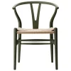 Carl Hansen & Su00f8n Sitzgelegenheiten-Carl Hansen & Søn CH24 Wishbone Stuhl, sanftes Algengrün, Naturkordel