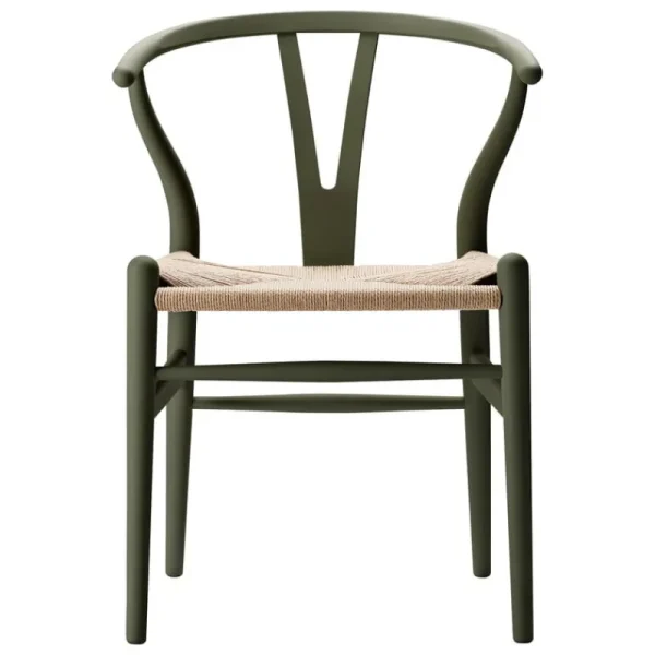 Carl Hansen & Su00f8n Sitzgelegenheiten-Carl Hansen & Søn CH24 Wishbone Stuhl, sanftes Algengrün, Naturkordel