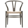 Carl Hansen & Su00f8n Sitzgelegenheiten-Carl Hansen & Søn CH24 Wishbone Stuhl, sanftes Schiefergrau, Naturkordel