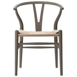 Carl Hansen & Su00f8n Sitzgelegenheiten-Carl Hansen & Søn CH24 Wishbone Stuhl, sanftes Schiefergrau, Naturkordel