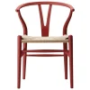 HAY Sitzgelegenheiten-Carl Hansen & Søn CH24 Wishbone Stuhl, sanftes Schwedenrot, Naturkordel