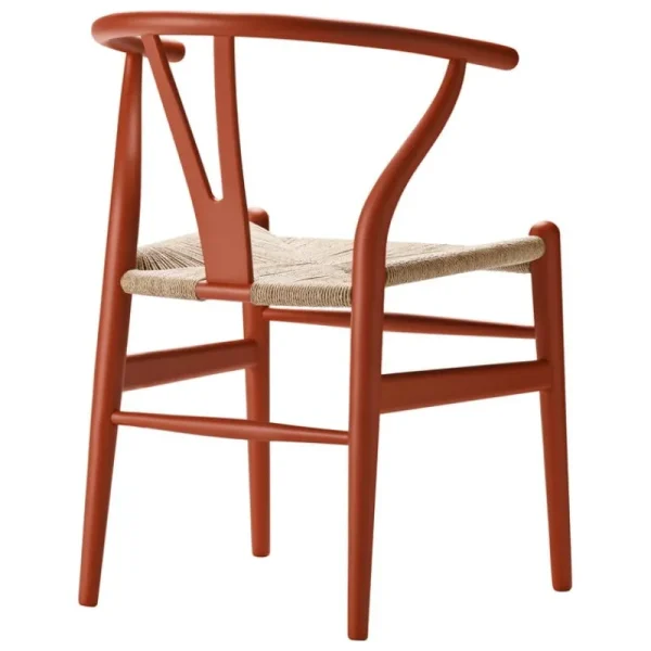 Carl Hansen & Su00f8n Sitzgelegenheiten-Carl Hansen & Søn CH24 Wishbone Stuhl, sanftes Terrakotta, Naturkordel