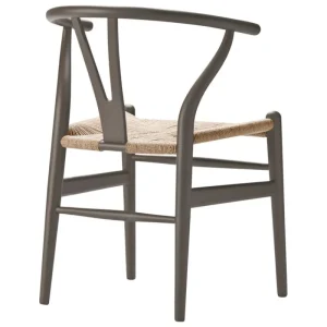 Carl Hansen & Su00f8n Sitzgelegenheiten-Carl Hansen & Søn CH24 Wishbone Stuhl, sanftes Schiefergrau, Naturkordel