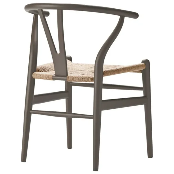 Carl Hansen & Su00f8n Sitzgelegenheiten-Carl Hansen & Søn CH24 Wishbone Stuhl, sanftes Schiefergrau, Naturkordel