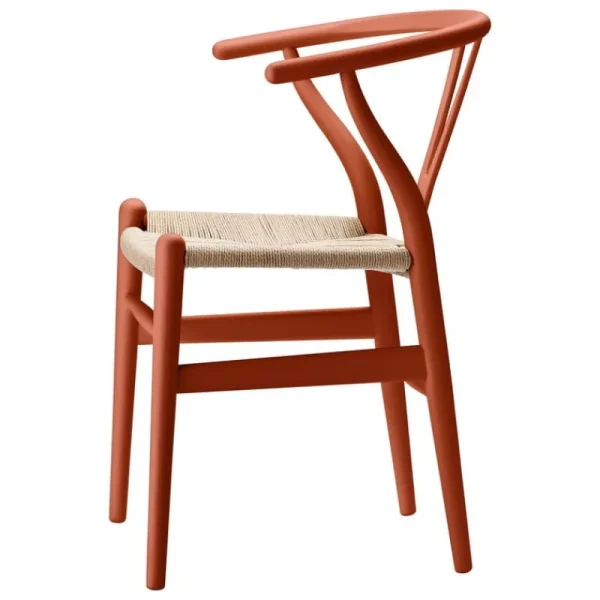 Carl Hansen & Su00f8n Sitzgelegenheiten-Carl Hansen & Søn CH24 Wishbone Stuhl, sanftes Terrakotta, Naturkordel