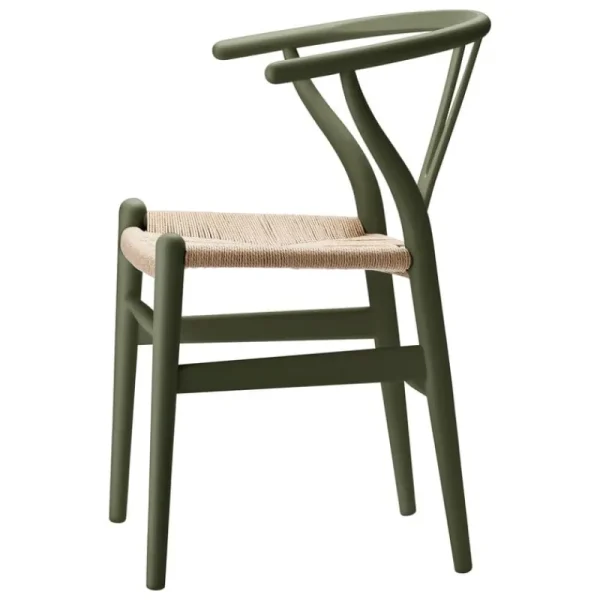 Carl Hansen & Su00f8n Sitzgelegenheiten-Carl Hansen & Søn CH24 Wishbone Stuhl, sanftes Algengrün, Naturkordel