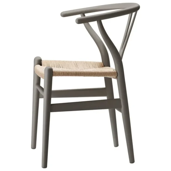 Carl Hansen & Su00f8n Sitzgelegenheiten-Carl Hansen & Søn CH24 Wishbone Stuhl, sanftes Schiefergrau, Naturkordel