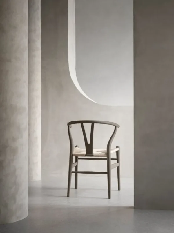 Carl Hansen & Su00f8n Sitzgelegenheiten-Carl Hansen & Søn CH24 Wishbone Stuhl, sanftes Schiefergrau, Naturkordel