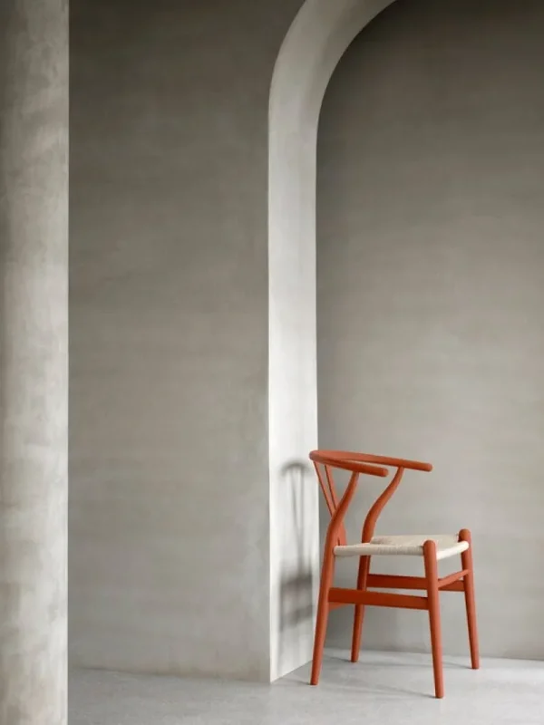 Carl Hansen & Su00f8n Sitzgelegenheiten-Carl Hansen & Søn CH24 Wishbone Stuhl, sanftes Terrakotta, Naturkordel
