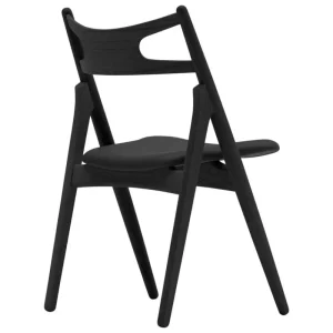 Made by Choice Sitzgelegenheiten-Carl Hansen & Søn CH29P Stuhl, Eiche Schwarz, Leder Schwarz (Loke 7150)