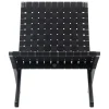 Yrju00f6 Kukkapuro Sitzgelegenheiten-Carl Hansen & Søn MG501 Cuba Loungesessel, Eiche schwarz - schwarzes Gewebe