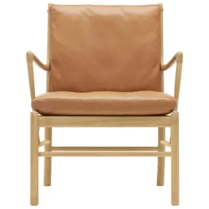 Carl Hansen & Su00f8n Sitzgelegenheiten-Carl Hansen & Søn OW149 Colonial Loungesessel, Eiche geölt - cognacbr. Leder Sif 9