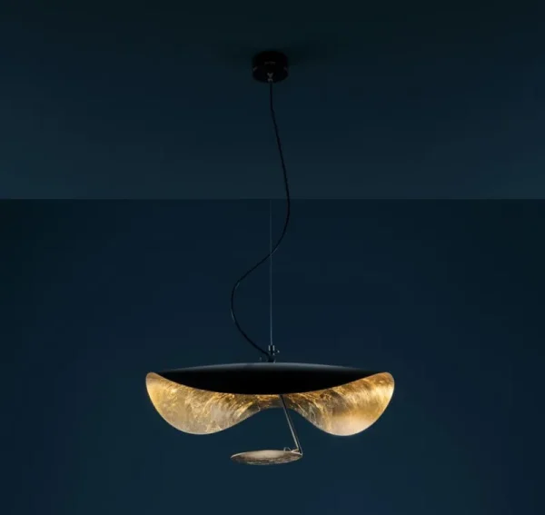 Muuto Deckenleuchten-Catellani & Smith Lederam Manta S1 Pendelleuchte, gold - schwarz