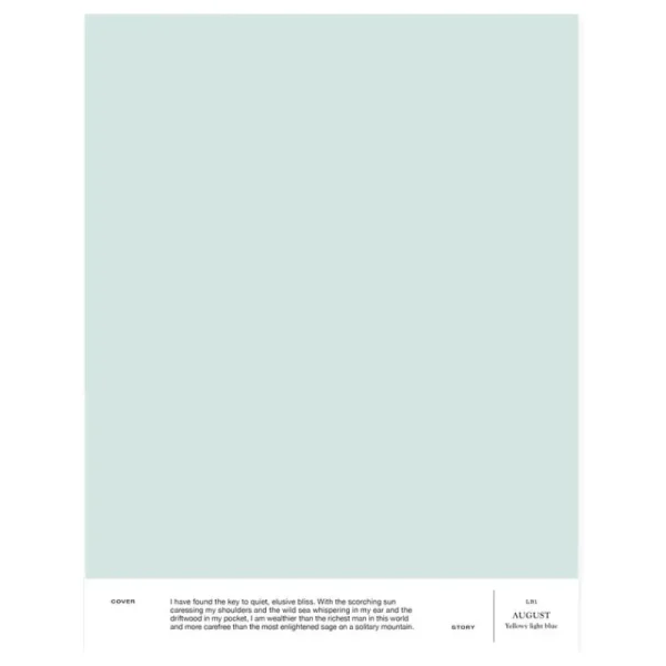 Cover Story Wandfarben^Farbmuster, LB1 AUGUST – Gelbliches Hellblau