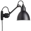 DCWu00e9ditions Wandleuchten-DCWéditions Lampe Gras 304 CA Wandleuchte, runder Schirm mit Kabel, Schwarz