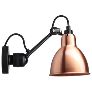 &Tradition Wandleuchten-DCWéditions Lampe Gras 304, runder Schirm, Schwarz – Kupfer