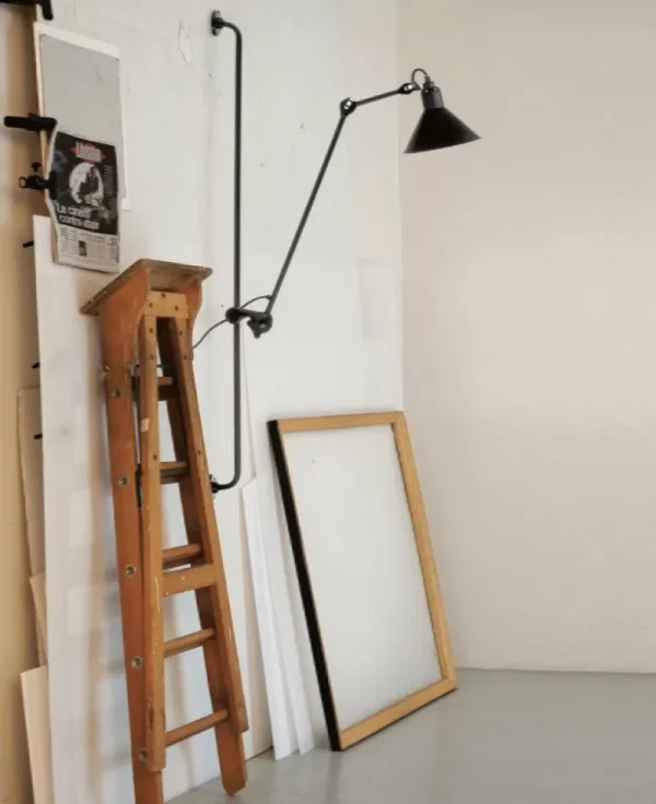 DCWu00e9ditions Wandleuchten-DCWéditions Lampe Gras 214 Wandleuchte, konischer Schirm, Schwarz – Kupfer i