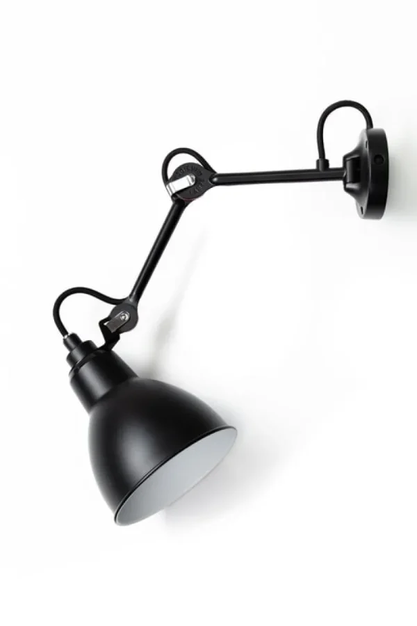 DCWu00e9ditions Wandleuchten-DCWéditions Lampe Gras 204 Wandleuchte, runder Schirm, Schwarz