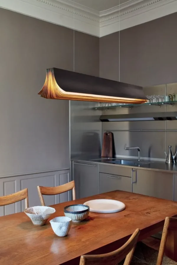 Tom Dixon Deckenleuchten-DCWéditions Respiro 900 Pendelleuchte, Schwarz – Gold