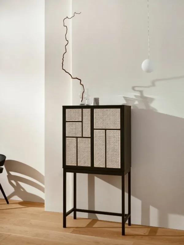 Lundia Aufbewahrungsmöbel-Design House Stockholm Air Schrank, Eiche/Korbgeflecht