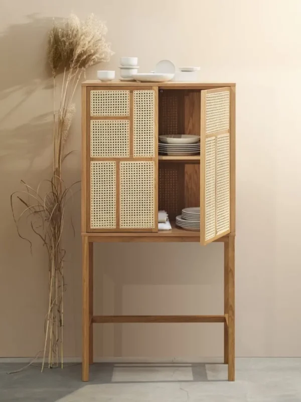 Lundia Aufbewahrungsmöbel-Design House Stockholm Air Schrank, Eiche/Korbgeflecht